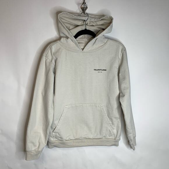 NWOT Talentless Beige Hoodie Sweatshirt Sz Medium - Picture 2 of 6